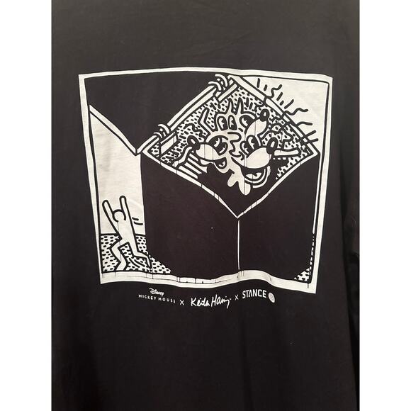NWOT Disney Stance Mickey Mouse X Keith Haring Black n White Long Sleeve L - Picture 8 of 8